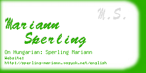 mariann sperling business card